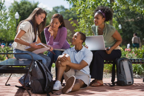 young people on campus